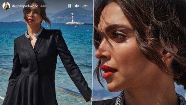 Cannes 2022: Deepika Padukone Oozes Class in a Black Pantsuit Paired With Statement Neckpiece at the Prestigious Event (View Pics)